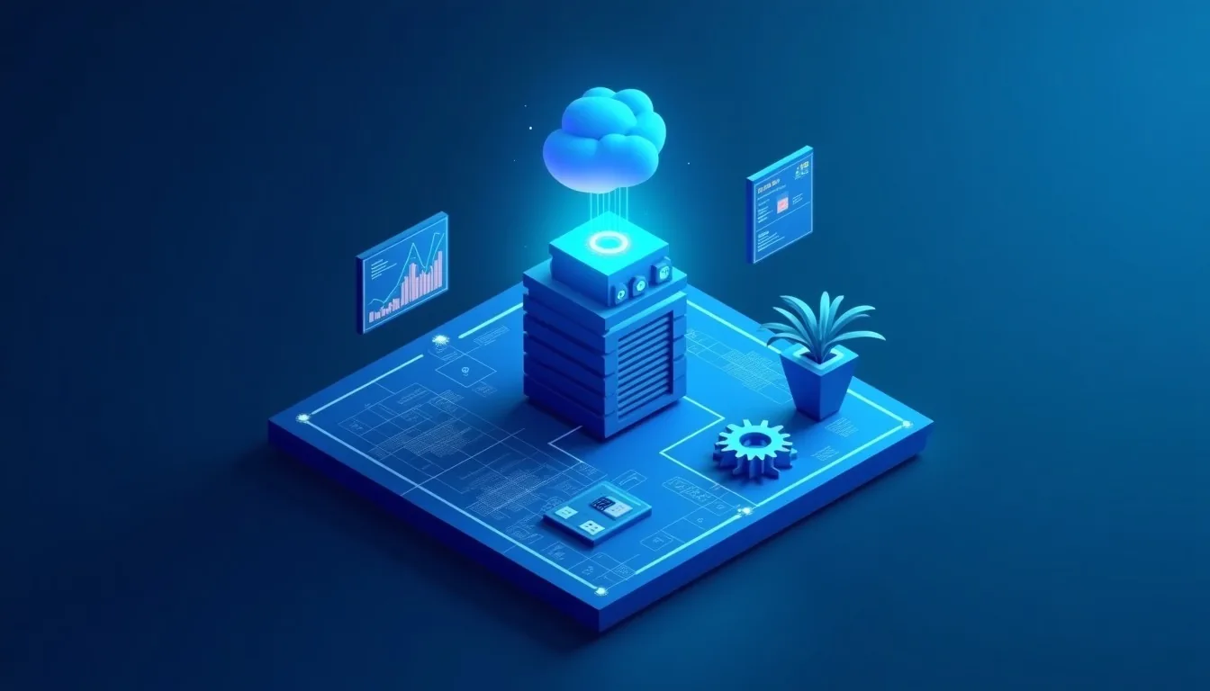 Illustration of a workshop of software tools