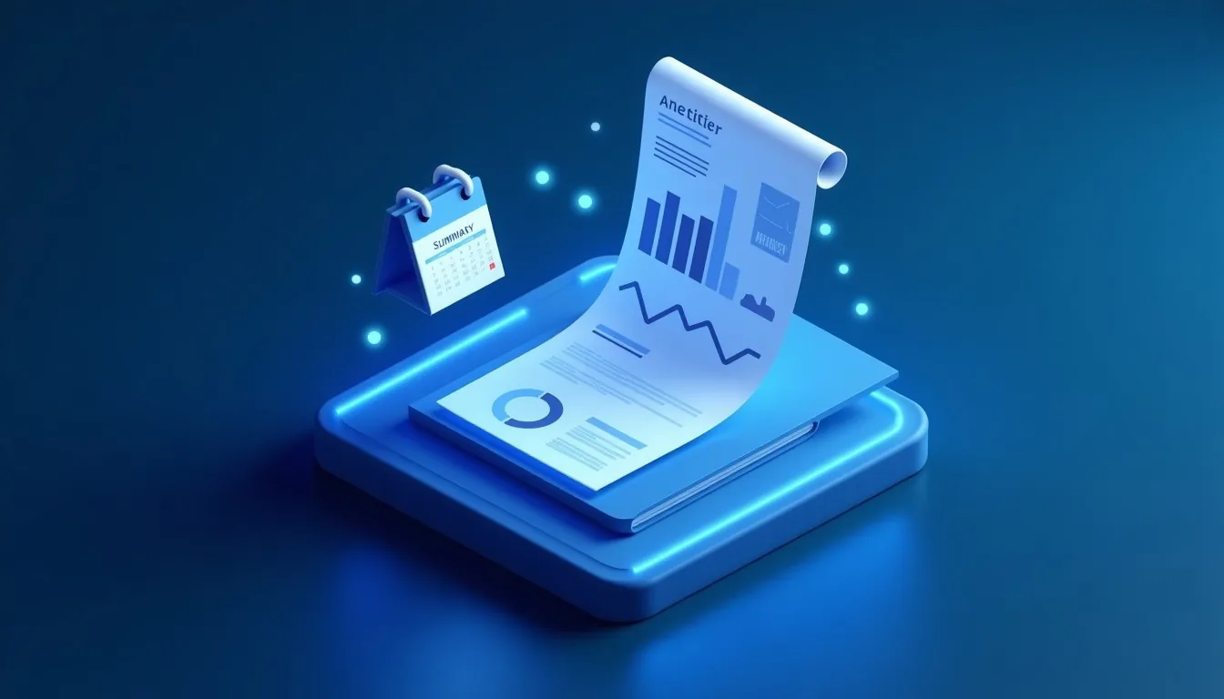 Illustration of reports with rising charts