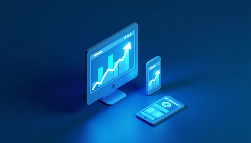 Illustration of a website on desktop, tablet and phone